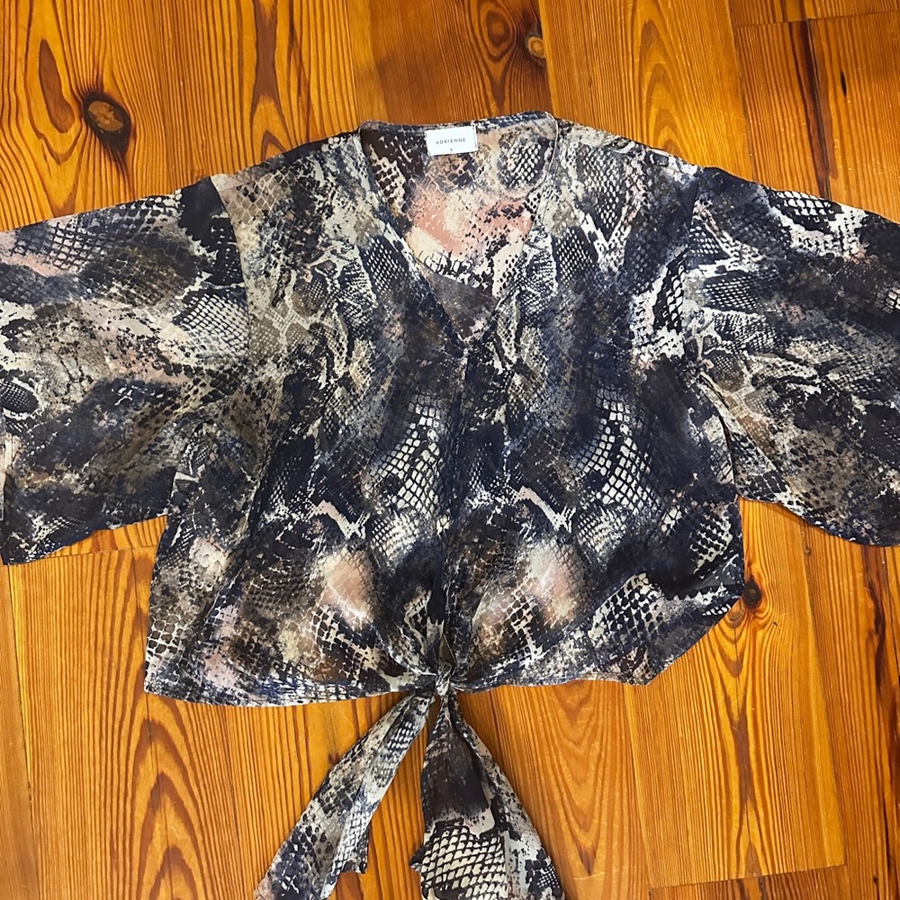 Adrienne Snake print blouse. Size S